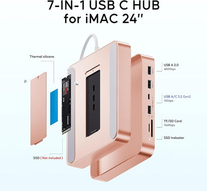 USB C HUB for iMac 24 inch 2021/2023/2024, USB Hub Adapter iMac Accessories for - Image 3