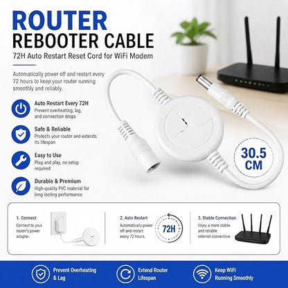 Router Rebooter Cable, 72H Auto Restart Reset Cord - Image 5