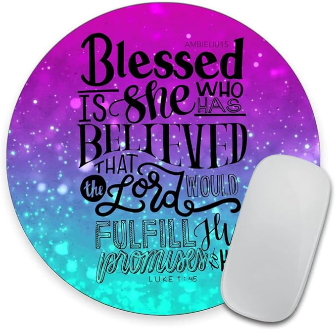 Inspirational Quote ， Gospel of Luke Round Mouse pad Customized Mousepad by Goodsprout