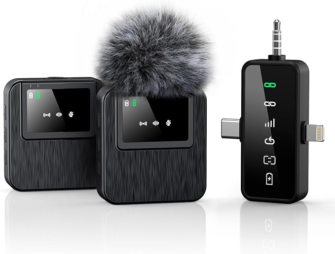 3-in-1 Mini Microphone for iPhone, Camera - 328ft Long Range by BAILIXIN