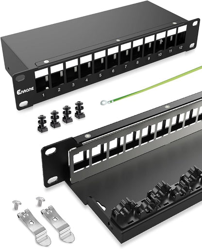 12 Port Blank Keystone Patch Panel by Enmane