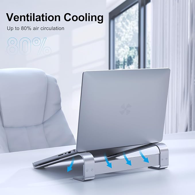 Laptop Stand for Desk, Aluminum Laptop Riser, Ergonomic Computer Stand - Image 4