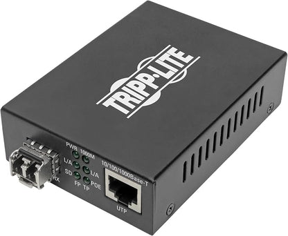 TRIPP LITE Multimode Fiber Optic to RJ45 Ethernet, PoE+ 48 VDC, 10/100/1000 Mbps by TrippLite