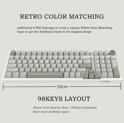 FIRSTBLOOD ONLY GAME. AK992 Retro Wired Mechanical Keyboard, 98 Keys Full Layout - Image 2
