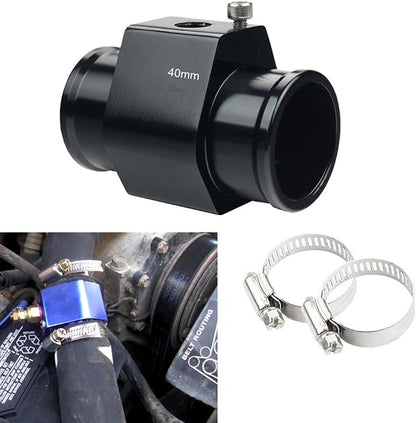 Dewhel Aluminum Black Water Temp Meter Temperature Gauge Joint Pipe Radiator by DEWHEL