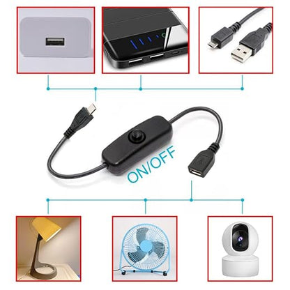 chenyang Micro USB Power Switch Extension Cable Micro USB Male to Female - Image 3