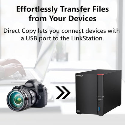 BUFFALO LinkStation 720 8TB 2-Bay Home Office Private Cloud Data Storage - Image 9