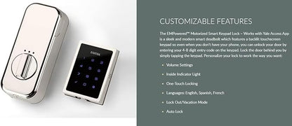 Emtek EMP21211US19 Empowered2 Electronic Touchscreen/Fingerprint Key Free Entry - Image 3