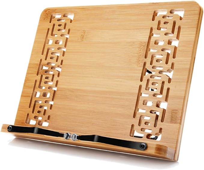 wishacc Large Size Bamboo Book Stand and Cookbook Holders by wishaccDirect