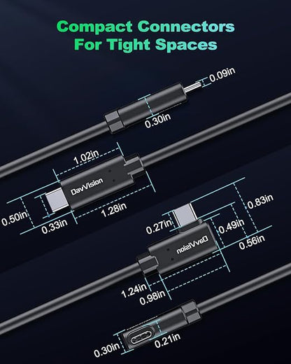 Long Tether Cable 33FT, USB C Fiber Optic Cable Right Angle, PD 60W & 10Gbps - Image 9