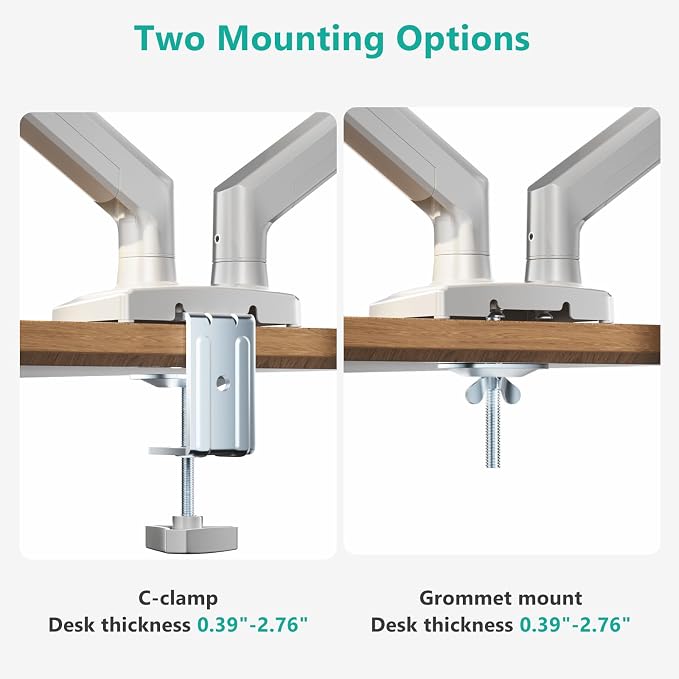 WALI Dual Monitor Stand for 17-32 inch Screens, Dual Monitor Arms for 2 - Image 7