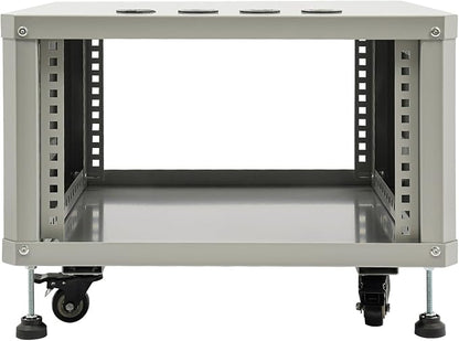 6U Stereo & Studio Rack with Wheels, Open Frame Audio Rack Cabinet, Rolling - Image 4