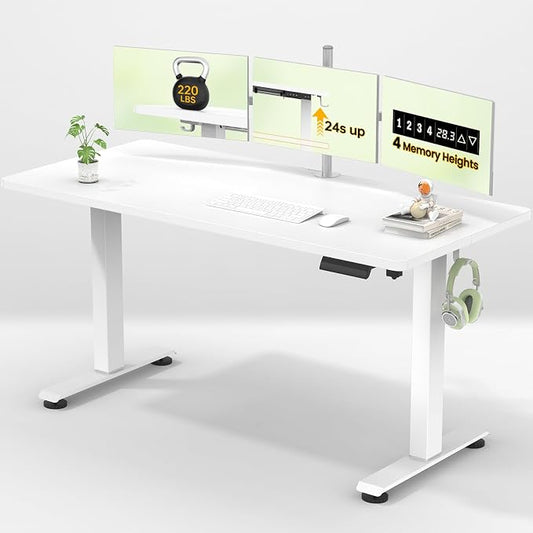 Veken 55 Inch Large Electric Standing Desk, Sit to Stand Up, Heights Adjustable by Veken