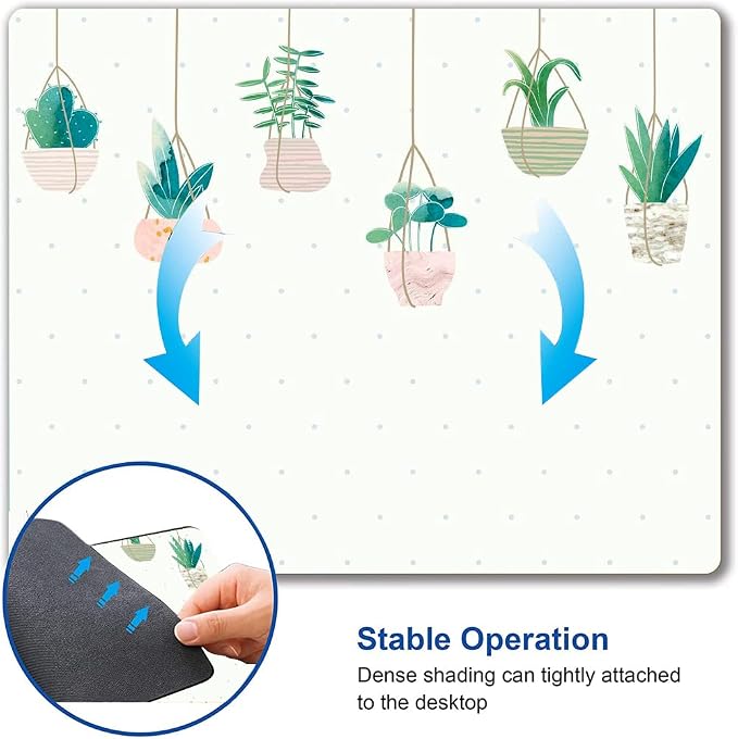Mouse Pad, Plants Mouse Pad, Square Mouse Mat Waterproof Mousepad Non-Slip - Image 3