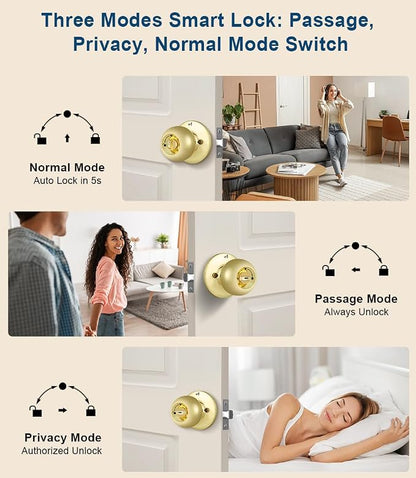 Fingerprint Door Lock, Smart Fingerprint Door Knob - Image 6
