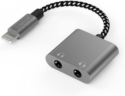 Cubilux Lightning Dual Headphone Splitter Double 3.5mm Audio Jacks Splitter by Cubilux