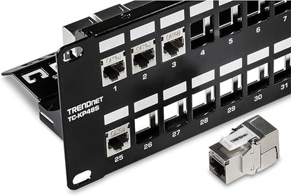 TRENDnet 48-Port Blank Keystone Shielded 2U HD Patch Panel, 2U 19” Metal - Image 5