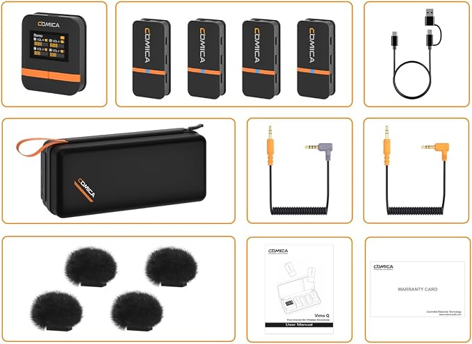 COMICA Vimo Q Four-Channel Mini Wireless Lavalier Microphone System - Image 2