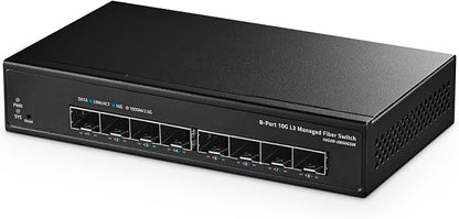 Binardat 8 Port 10 Gigabit SFP+ Managed Switch, Supports 1G/10G SFP+ Module by Binardat