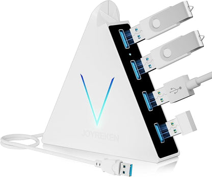 USB 3.0 Hub, 4 Port USB Hub Tower, 2ft Cable USB Splitter by JoyReken