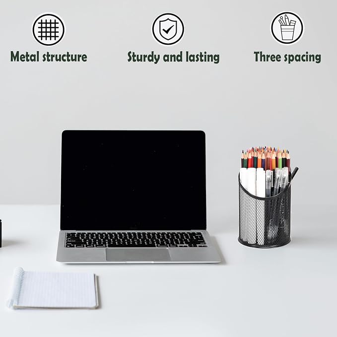 2 Pack Mesh Pencil Holder Pen Cup - Image 6
