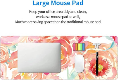 Pink Flower Large Mouse Pad Extended Gaming Mousepad 31.5 x 11.8 Inch - Image 7