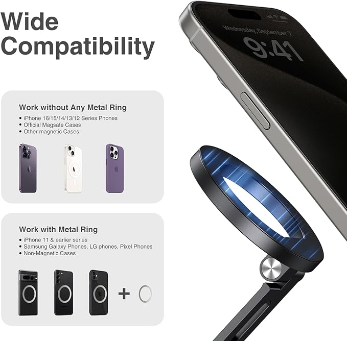 elitehood Magnetic Magsafe Tripod Phone Mount Holder, Foldable Phone Holder - Image 8