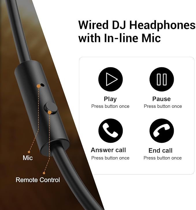 OneOdio Wired Over Ear Headphones Studio Monitor & Mixing DJ Stereo Headsets - Image 2
