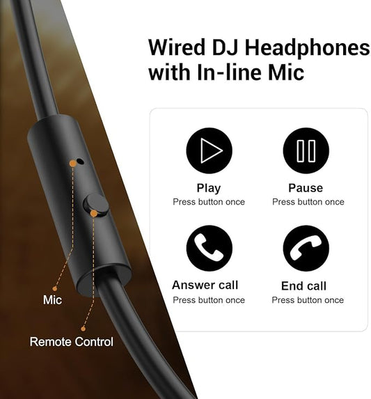 OneOdio Wired Over Ear Headphones Studio Monitor & Mixing DJ Stereo Headsets - Image 2
