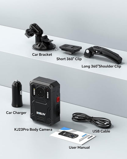BOBLOV KJ23Pro 4K Body Camera, 128GB Body Camera - Image 8