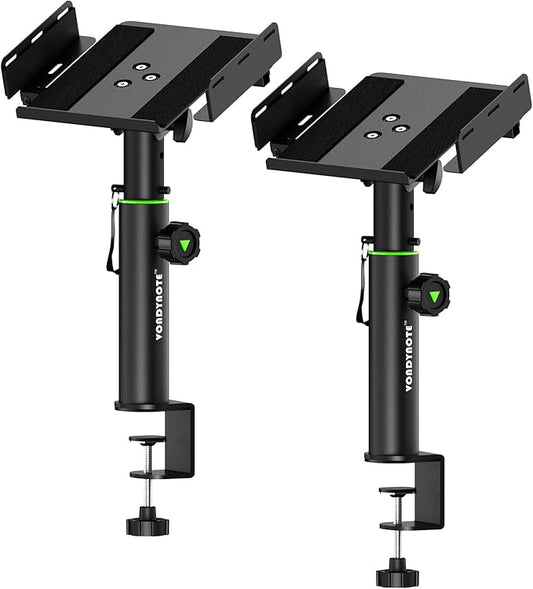 Set of 2 Dual Side Clamping Studio Monitor Stands Desk Clamp Speaker Stands by Vondynote