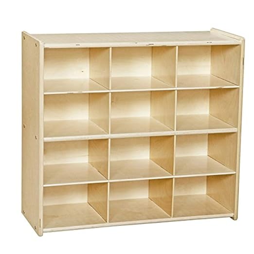 Contender 12 Cubbies 100% Birch Plywood Storage Cabinet, Office and Homeschool by Contender