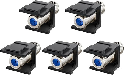 VCE Coax Keystone Jack Insert, 3GHz Nickel-Plated and Black Coaxial Cable by VCE