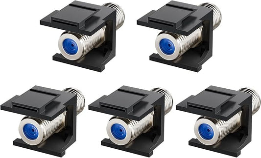 VCE Coax Keystone Jack Insert, 3GHz Nickel-Plated and Black Coaxial Cable by VCE