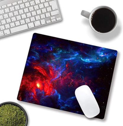 Galaxy Stars Light Black Mouse Pad, Non-Slip Rubber Base MousePads - Image 4