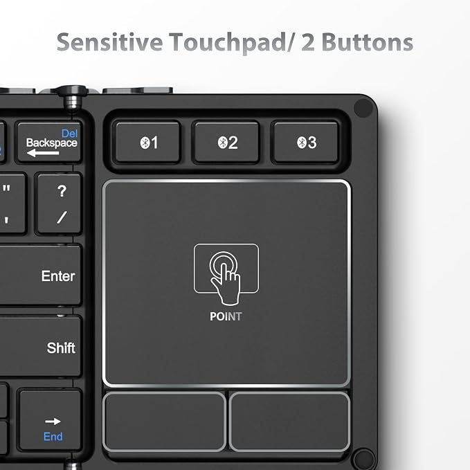 iClever Foldable Keyboard, BK08 Bluetooth Keyboard - Image 3