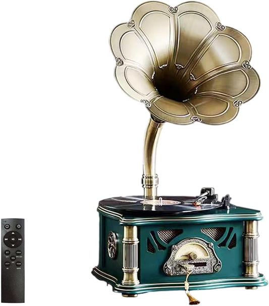 Vintage Gramophone with Bluetooth Output Vintage Record Players Retro - Image 2