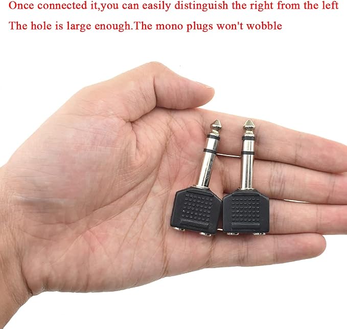 Hahiyo 3.25 M-2x6.35 F-TRS Stereo Plug Interconnect Audio One Male 6.35mm and - Image 4