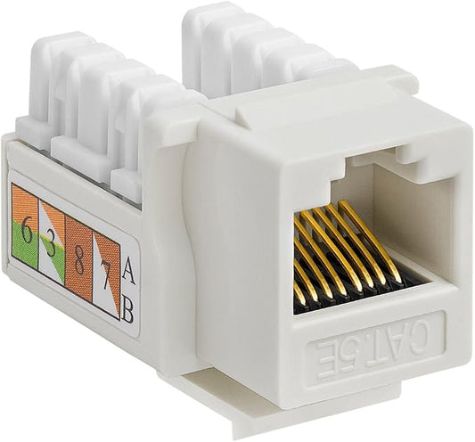 Cmple - RJ45 Keystone Jack 90 Degree Cat5e Keystone Jack Insert Punch Down RJ45 by Cmple