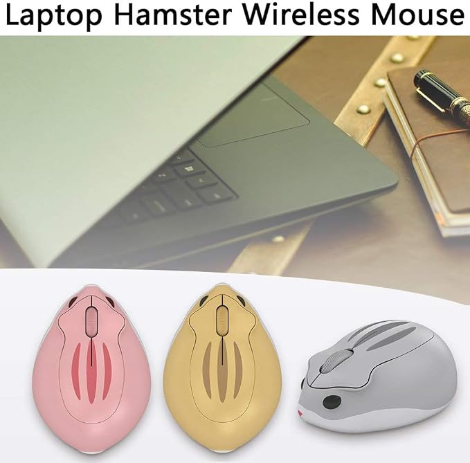 2.4GHz Wireless Mouse Cute Hamster Shape Less Noice Portable Mobile Optical - Image 2