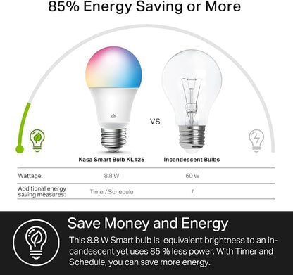 New Kasa Smart Bulb, Full Color Changing Dimmable Smart WiFi Light Bulb - Image 5