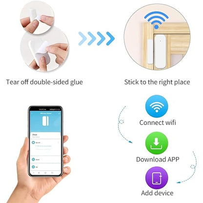 1-Pack Smart Door and Window Sensor, 2.4G WiFi Door Sensor, Tuya/Smart Life - Image 7