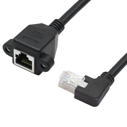 90 Degree Cat6 Ethernet Extension Cable 1FT, Left Angle RJ45 Male to Female - Image 3