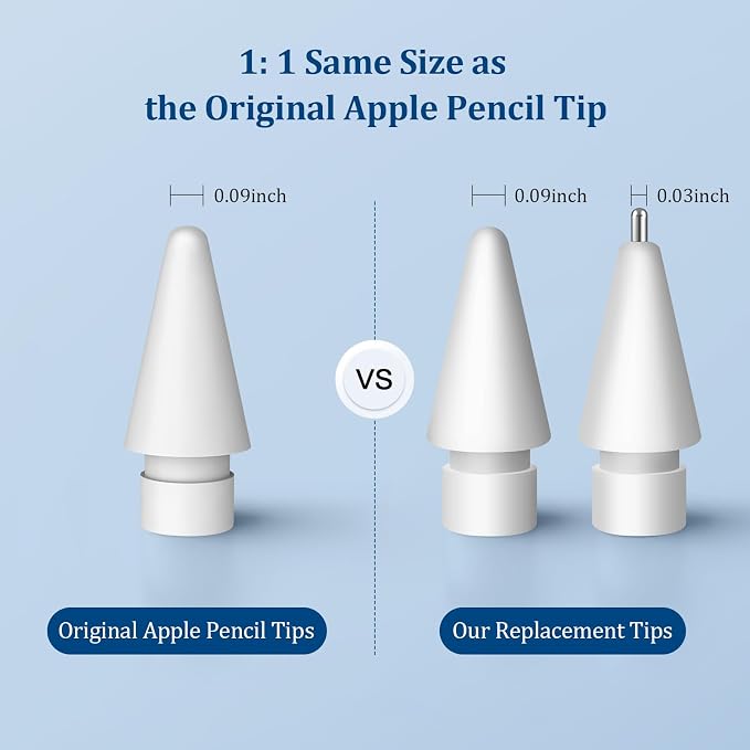 Replacement Tips for Apple Pencil Pro/2nd Gen/1st Gen/USB-C, No Wear Out Metal - Image 4