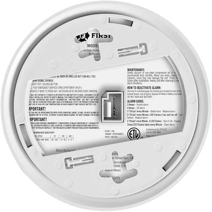 First Alert Smoke and Carbon Monoxide Detector Combination Alarms, SMICO105-AC - Image 5