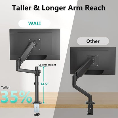 WALI Single Monitor Arm 13-32 Inch, Single Monitor Mount, Vesa Desk Mount up to - Image 6