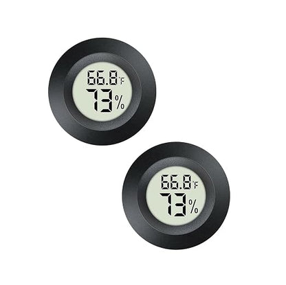 2pcs Mini Hygrometer Thermometer Indoor Outdoor Round Humidity Meter by Maiweitong