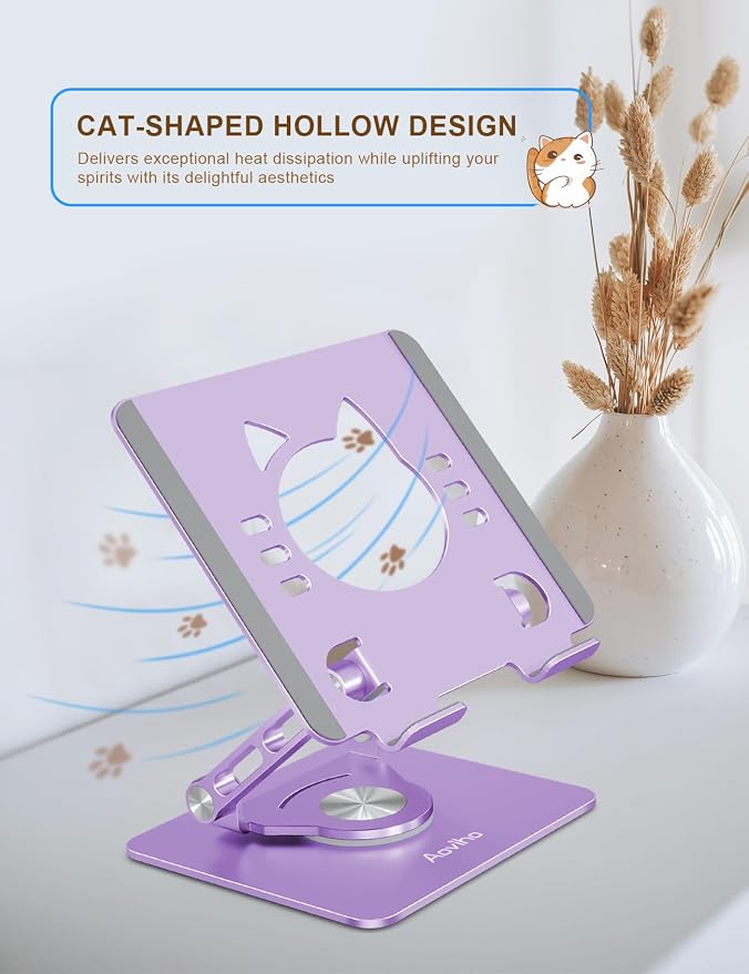 Tablet Stand 360° Rotating Aluminum Holder - Image 5