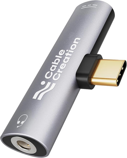 CableCreation USB C to 3.5mm Headphone and Charger Adapter, 2 in 1 Type-C to by CableCreation