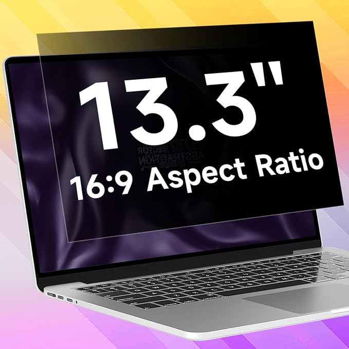13.3 Inch 1920x1080P Laptop Privacy Screen Filter, Anti Blue Light Glare & Anti by ANTOGOOV